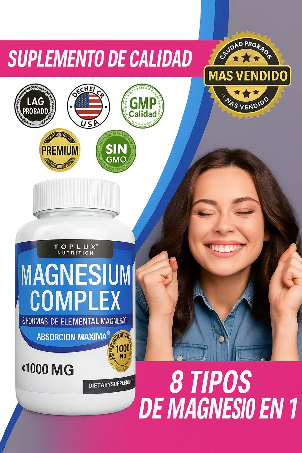 Suplemento Magnesium Complex 8 En 1