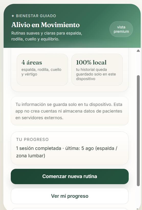 La App | Alivio en Movimiento