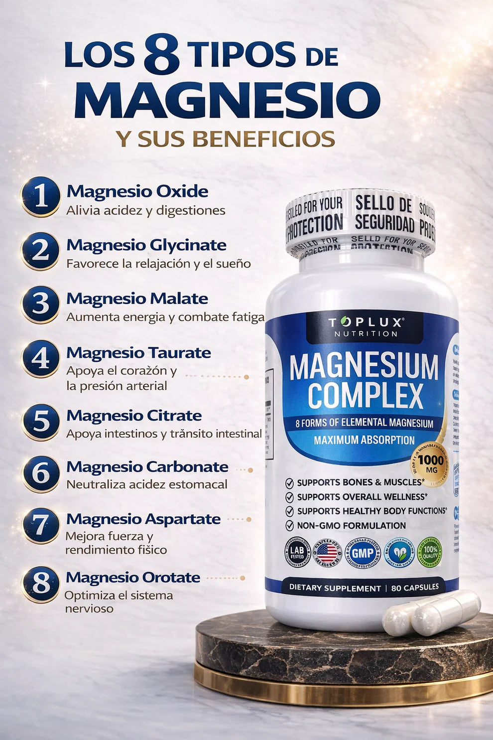 Suplemento Magnesium Complex 8 En 1