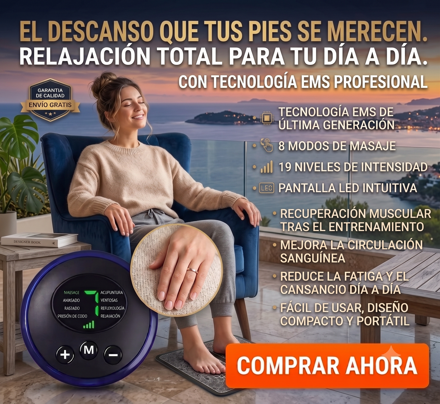Masajeador de Pies EMS| Alivio Profundo y Relax Total en Casa