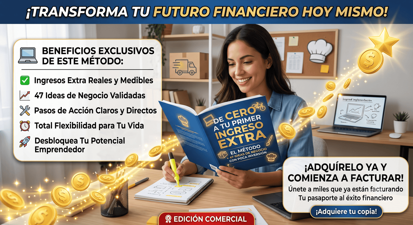 Ingreso Extra Ya: El Método + 47 Ideas de Negocio con Poca Inversión