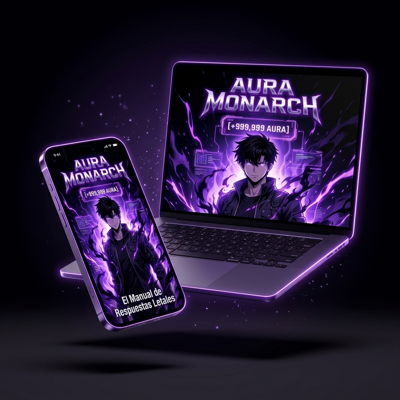 Mockup del eBook Aura del Monarca en celular y notebook